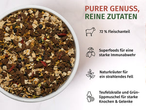 Lamm mit Pastinake, Zucchini, Superfoods und Naturkräuter