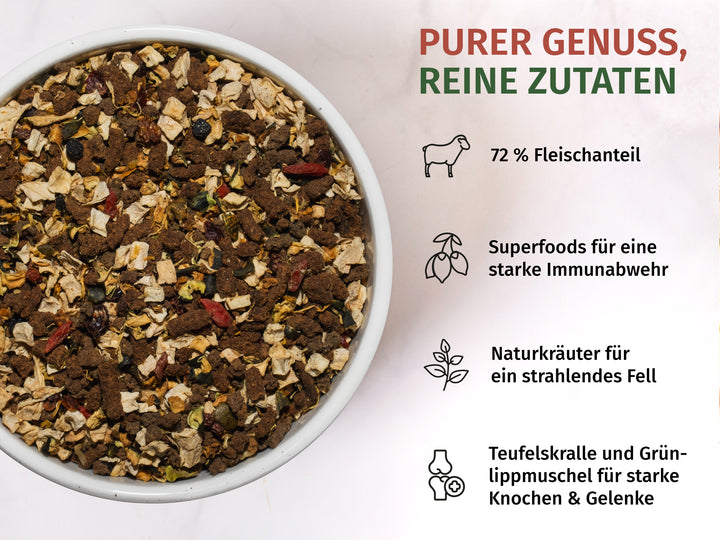 Lamm mit Pastinake, Zucchini, Superfoods und Naturkräuter