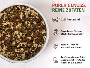 Rind mit Pastinake, Zucchini, Superfoods und Naturkräuter