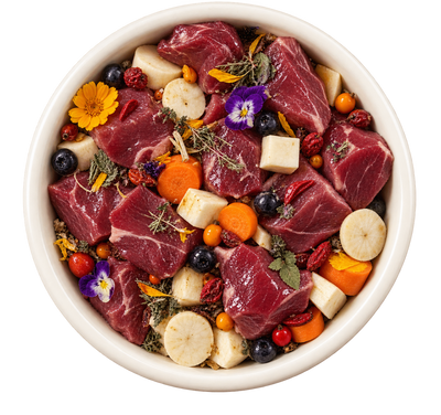 Nassfutter Ziege mit Pastinake und Naturkräutern