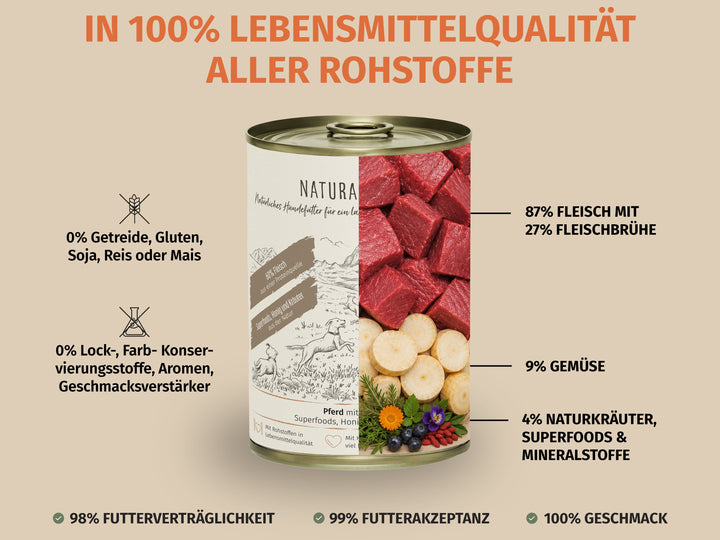 Pferd mit Pastinake und Naturkräutern