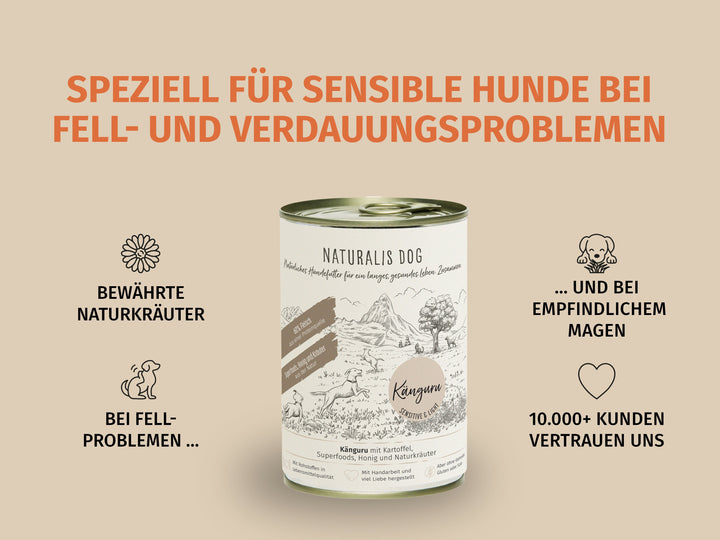 Känguru mit Kartoffel und Naturkräutern