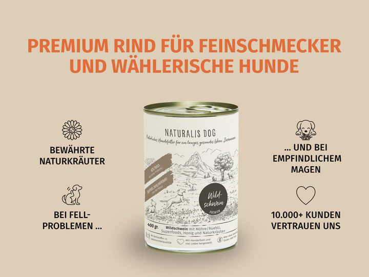 Wildschwein mit Karotte und Naturkräuter